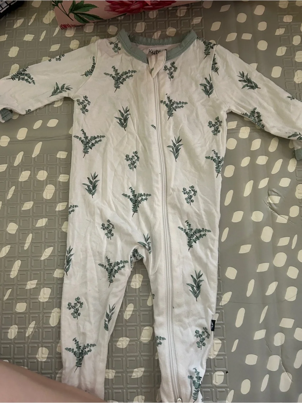 Kyte Baby Zippered Footed Romper - Eucalyptus